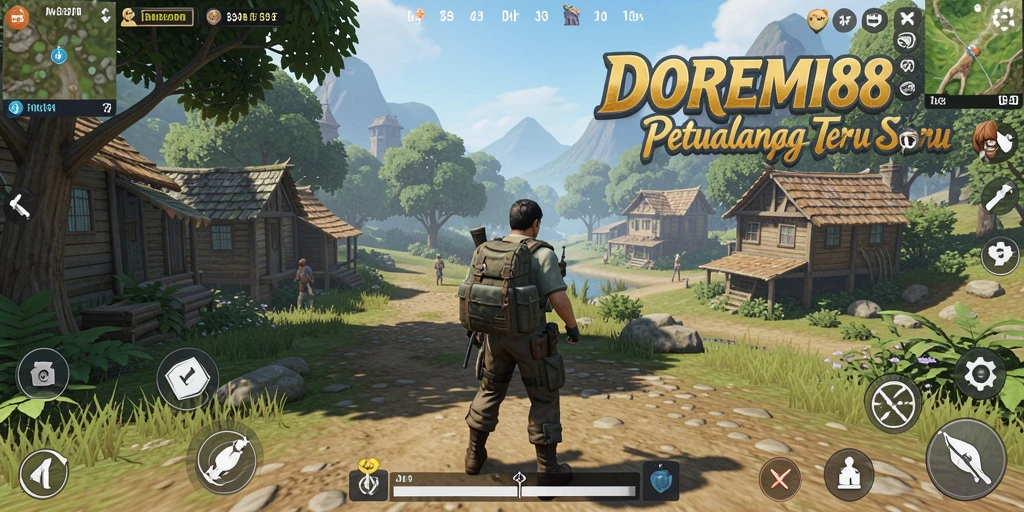 Screenshot menarik dari gameplay DOREMI88 yang menunjukkan dunia terbuka yang luas.