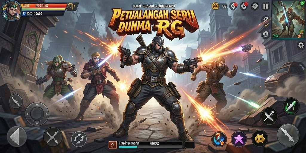 Tangkapan layar yang menampilkan pertarungan epik dan pemandangan indah dalam F32.