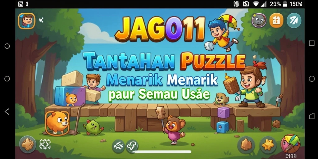 Tampilan gameplay JAGO11 yang menampilkan berbagai teka-teki Puzzle menarik.