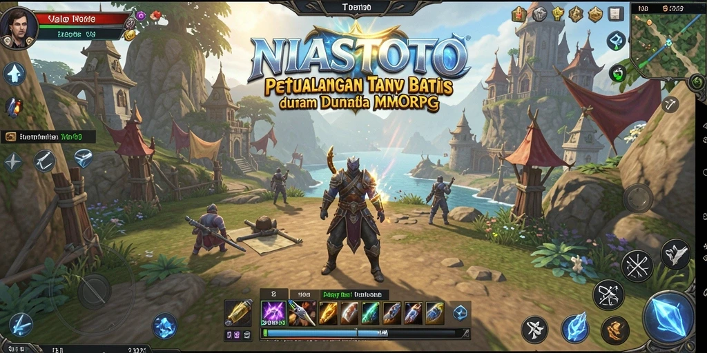 Screenshot NIASTOTO menampilkan aksi epik dalam dunia MMORPG.