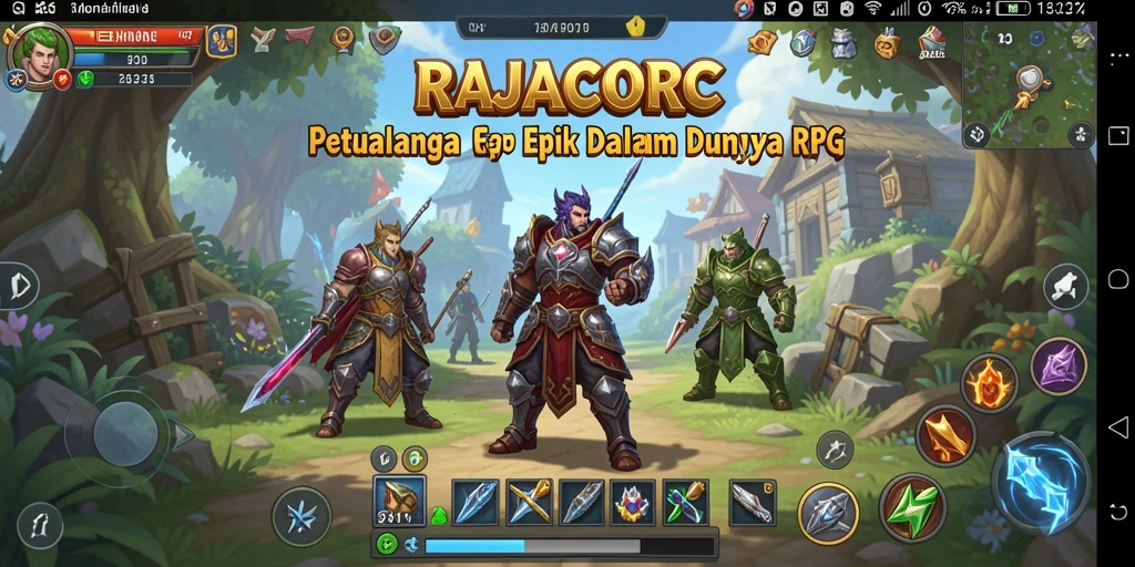 Screenshot menarik dari gameplay RPG epic di RAJACORC.