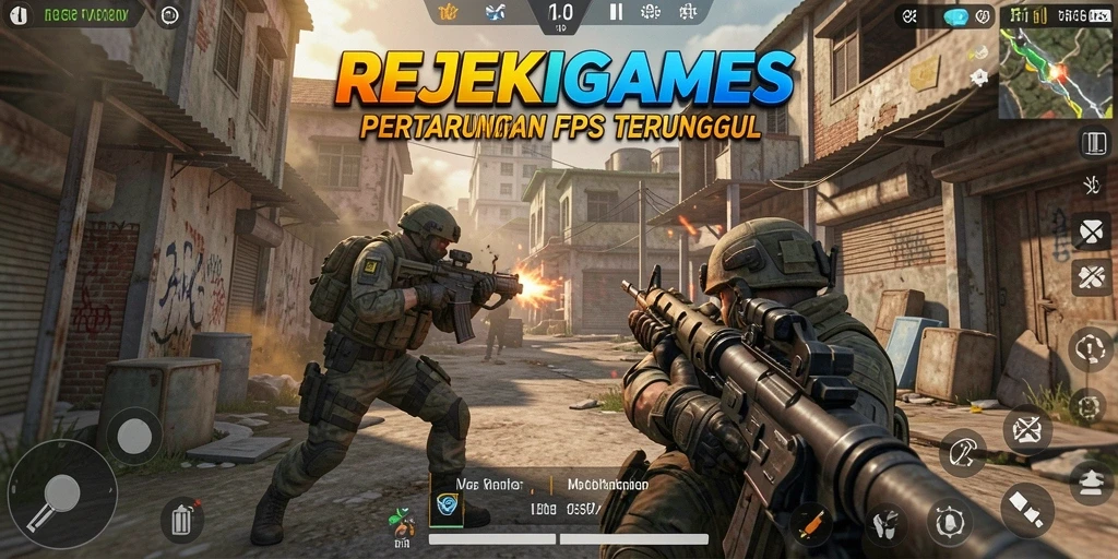 Tampilan mendebarkan gameplay di REJEKIGAMES, penuh aksi dan strategi.