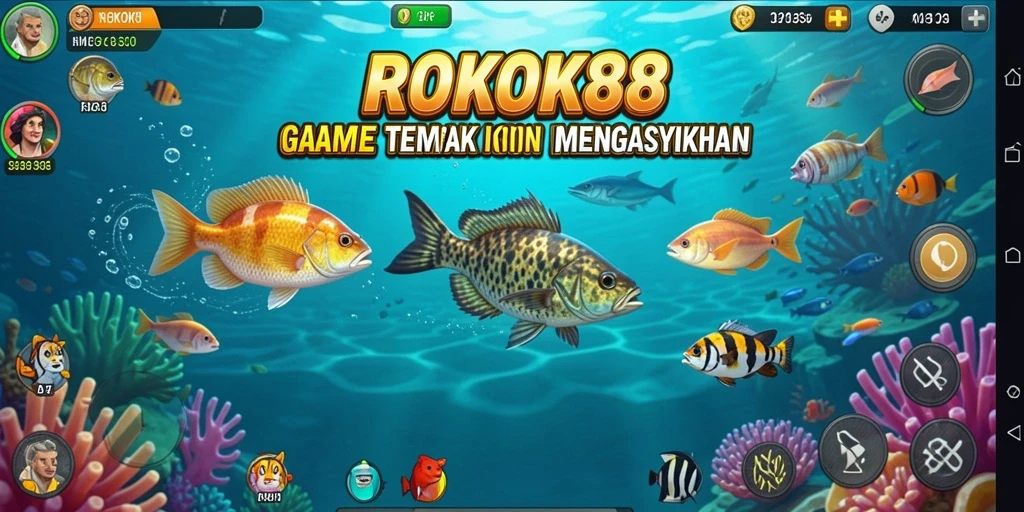 Tangkapan layar gameplay ROKOK88 yang penuh aksi Tembak Ikan.